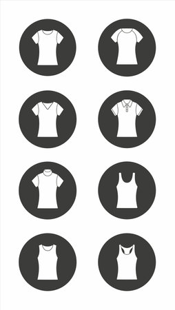 Women's t-shirt, singlet, turtleneck. Clothes line icon. Vector illustration.のイラスト素材