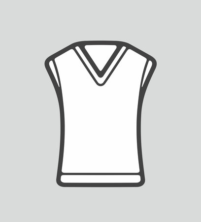 Women's knitted vest line icon on a background. Vector illustration.のイラスト素材