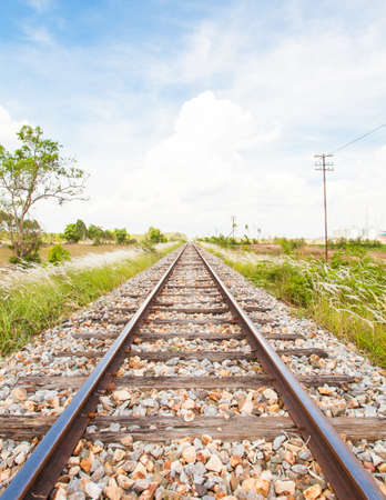 Railway in sunny day, Thailand  It is classical railway の写真素材