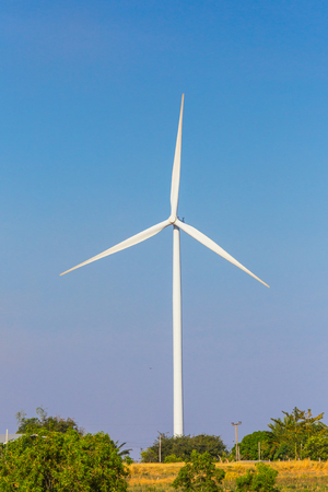 beautiful wind turbines generating electricity, in Huai Bong district, Thailandの写真素材