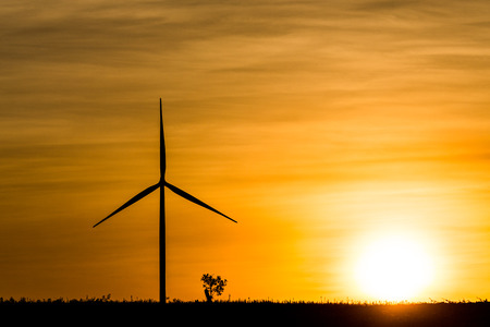 beautiful wind turbines generating electricity, in Huai Bong district, Thailandの写真素材