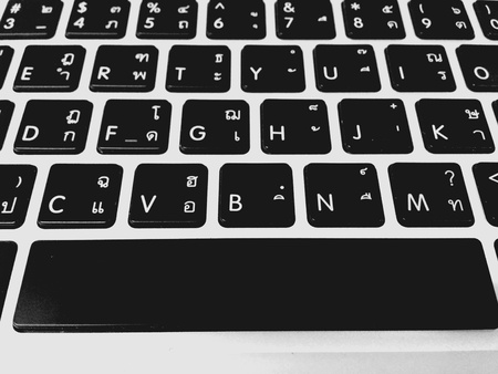 Computer notebook keyboard in thaiの素材