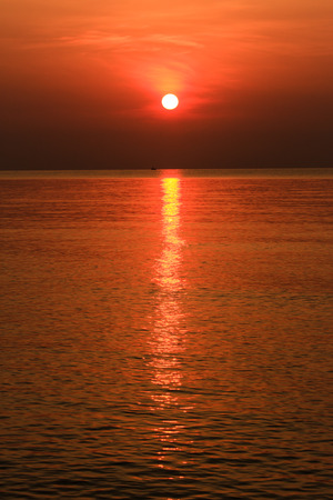 sunrise over tropical oceanの写真素材