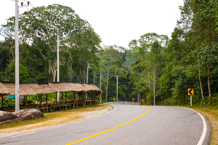 Curved road of Thailandの写真素材
