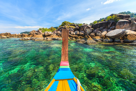 beautiful sea and beach any sky of andaman thailandの写真素材