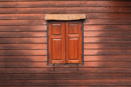 Old wood wall and windowの写真素材