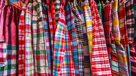 Colour clothes hangingの写真素材