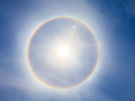 Sun halo in day timeの写真素材