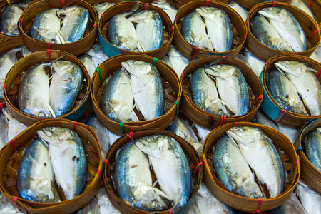 Steamed mackerel in vaseの写真素材