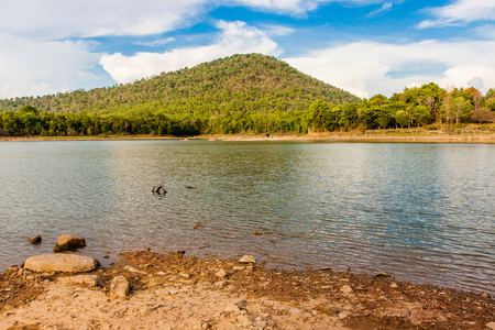 Mountain and lakeの写真素材