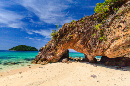 Beautiful Tropical sea and beach and blue skyの写真素材