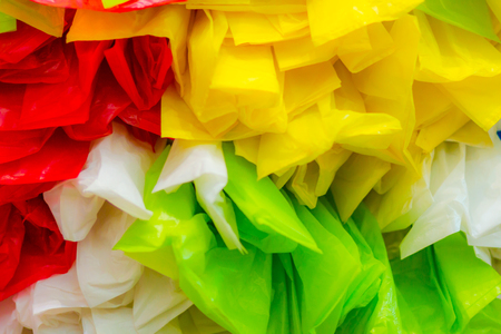 Abstract colorful plastic bag decor and backgroundの写真素材
