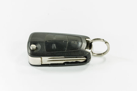 Car key on white background