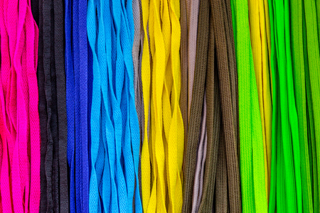 Colourful Shoelaces backgroundの写真素材