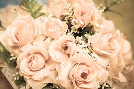 Retro valentine bouquet roses flower backgroundの写真素材