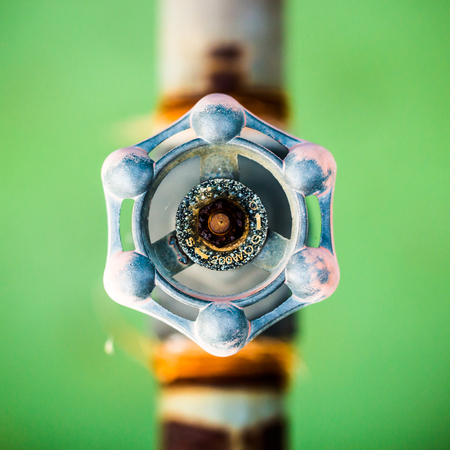Top view old water valveの写真素材