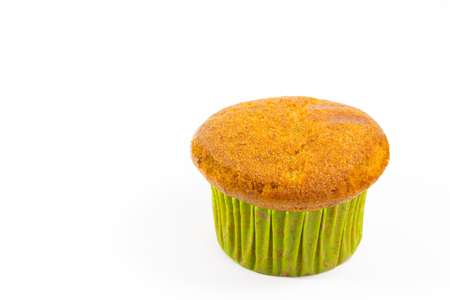 Banana cake on white backgroundの写真素材