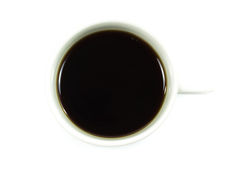 Top view hot black coffeeの写真素材
