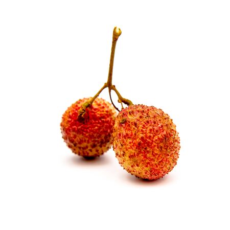 Fresh Lychee on white backgroundの写真素材