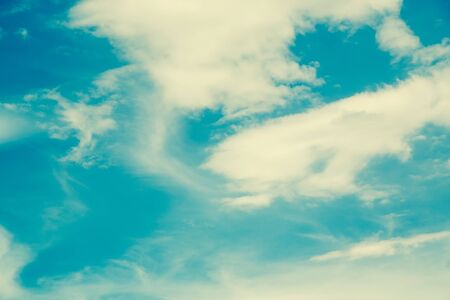Retro cloud and blue skyの写真素材