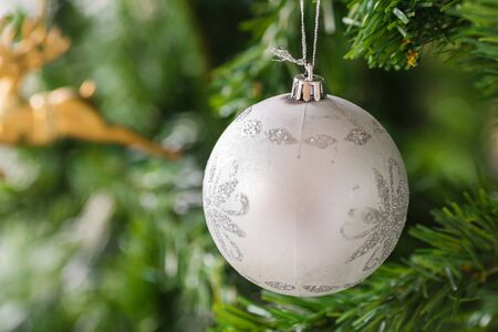 Christmas tree decor close upの写真素材