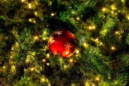 Christmas tree decor close upの写真素材