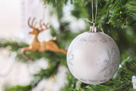 Christmas tree decor close upの写真素材