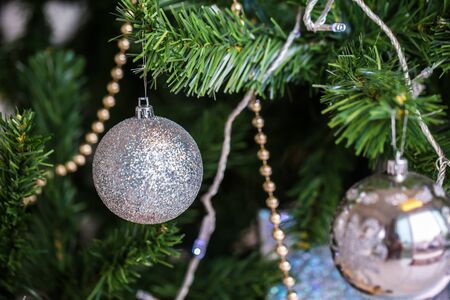Christmas tree decor close upの写真素材