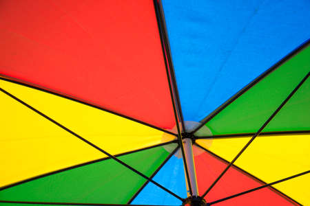 Colorful beach umbrella backgroundの写真素材