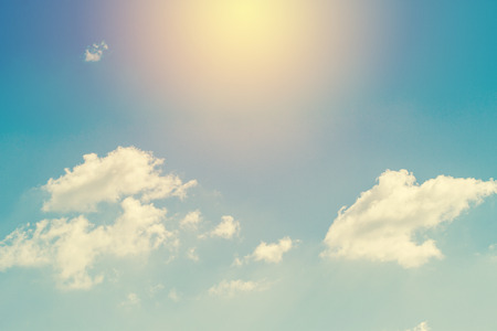 Retro blue sky and cloud backgroundの写真素材