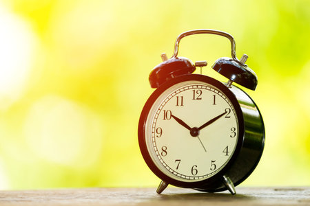 Vintage filter on alarm clock close up