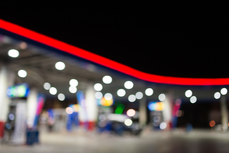 abstract blur of petrol stationの写真素材