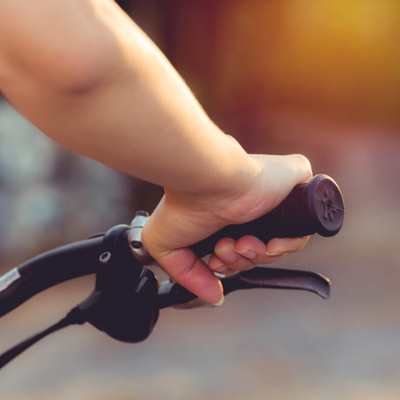 Hand hold bicycle barの写真素材