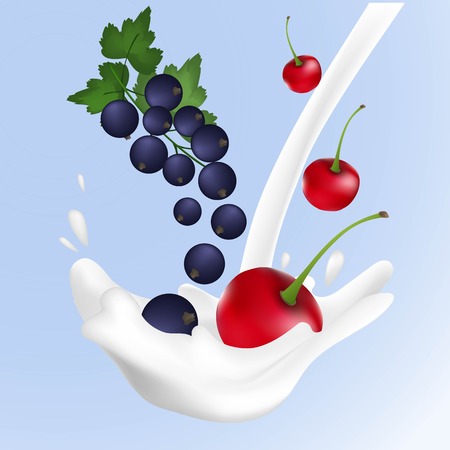 3D milk, yogurt cream splashのイラスト素材