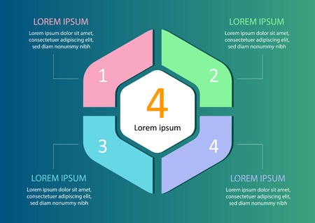 Business data visualization. Process chart. Abstract elements of graph, diagram with steps, options, parts or processes. Vector business template for presentation.のイラスト素材