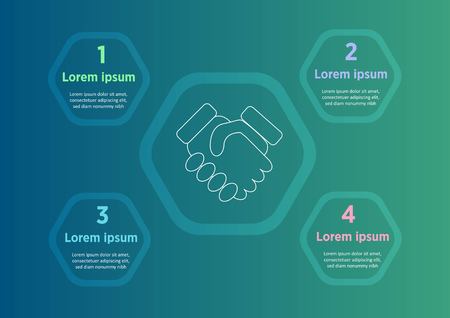 Business data visualization. Process chart. Abstract elements of graph, diagram with steps, options, parts or processes. Vector business template for presentation.のイラスト素材