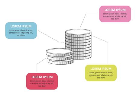 Business data visualization. Process chart. Abstract elements of graph, diagram with steps, options, parts or processes. Vector business template for presentation.のイラスト素材
