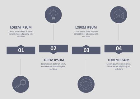 Can be used for presentations banner, workflow layout, process diagram, flow chart, info graphのイラスト素材