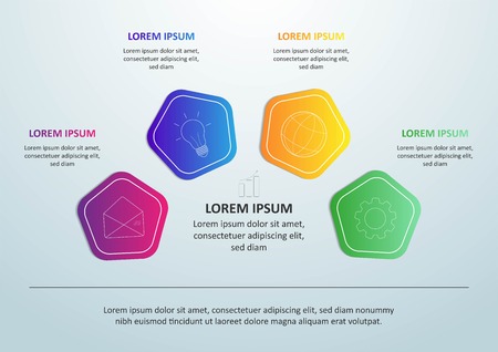 Can be used for presentations banner, workflow layout, process diagram, flow chart, info graphのイラスト素材