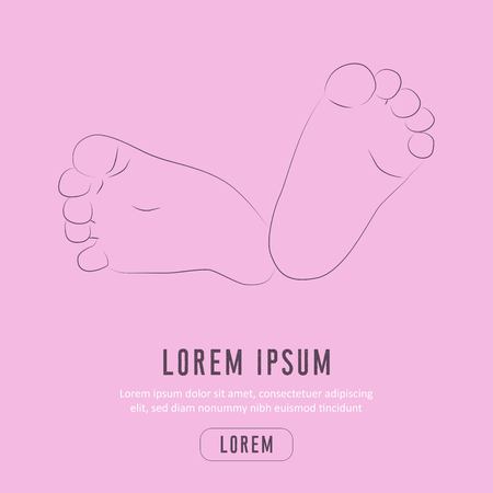 Baby s foot. Vector icon for maternity and child care.のイラスト素材