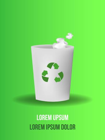 Junk, wastepaper in rubbish isolated on background, vector illustration.のイラスト素材
