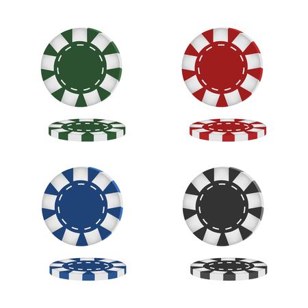 Poker chips isolated on white background.のイラスト素材