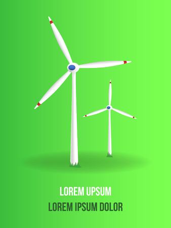 Alternative sources of energy. Green energy. Windmillsのイラスト素材
