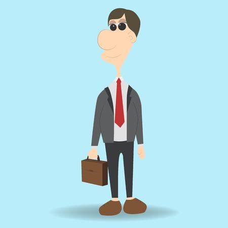 Businessman holding briefcase isolated on white background.のイラスト素材