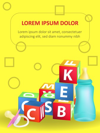 baby toys and things detailed icons vector setのイラスト素材