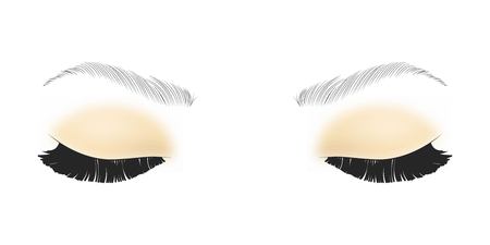 Black False eyelashes. Mascara single decorative elementのイラスト素材