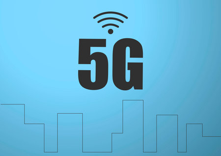 Smart city and wireless communication network,abstract image visual, internet of things.