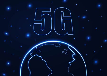 Vector abstract 5G new wireless internet connection background.のイラスト素材