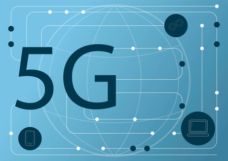 Vector abstract 5G new wireless internet connection background.