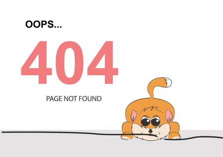 The cat tore the wire. 404 errorのイラスト素材
